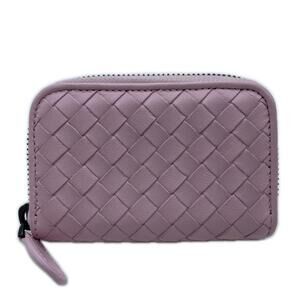 BOTTEGA VENETA Intrecciato Coin Case 114075, Pink Calf Leather, Women's